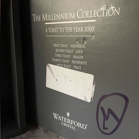 Waterford Crystal Millennium Collection A Toast Year 2000 Champagne Flute Set - Picture 15 of 15
